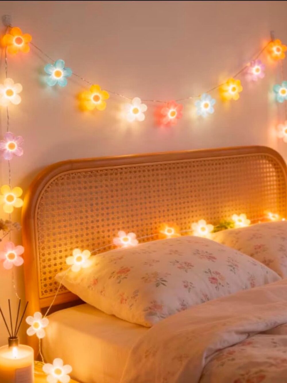 New 1pc Flower Light String with 20 LED Bulbs, Fairy Lights 78.74 inches